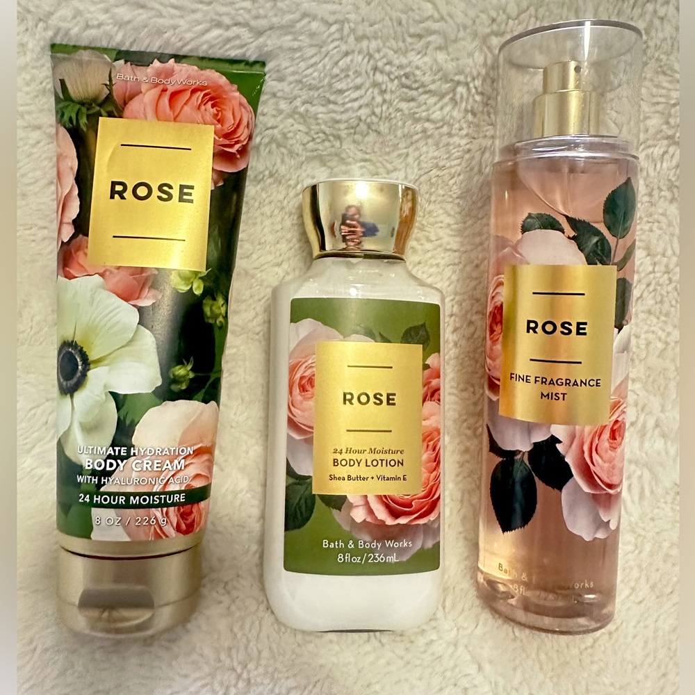 NWT Bath & Body Works Rose Collection Set of 3